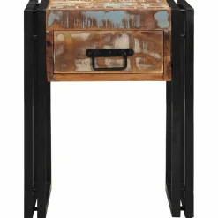 vidaXL Mesa Auxiliar 40 x 40 x 50 cm Madera sólida recuperada Hot