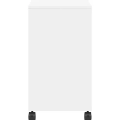 vidaXL Mesa auxiliar con ruedas madera ingeniería 50x30x55 cm Blanco New
