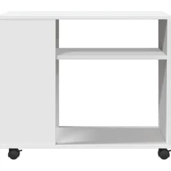 vidaXL Mesas-Mesa auxiliar con ruedas madera ingeniería 70x35x60 cm