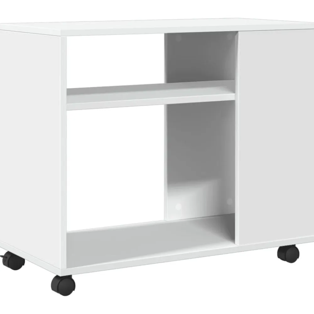 vidaXL Mesas-Mesa auxiliar con ruedas madera ingeniería 70x35x60 cm