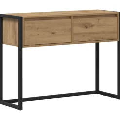 vidaXL Mesas-Mesa Auxiliar con cajón Roble Artesanal 100 x 36 x 75 cm