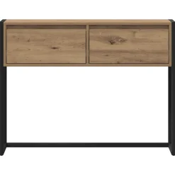 vidaXL Mesas-Mesa Auxiliar con cajón Roble Artesanal 100 x 36 x 75 cm