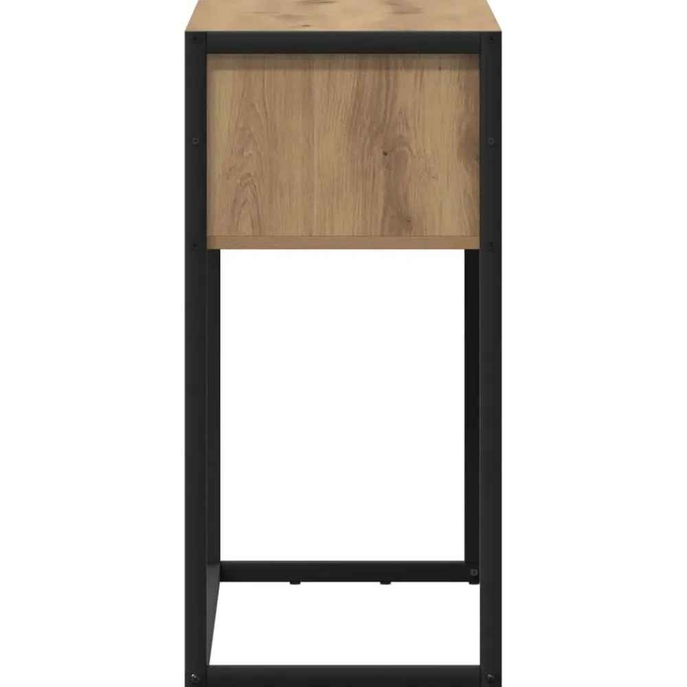 vidaXL Mesas-Mesa Auxiliar con cajón Roble Artesanal 100 x 36 x 75 cm