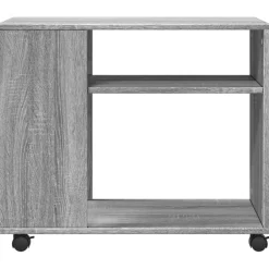 vidaXL Mesas-Mesa auxiliar con ruedas madera 70x35x60 cm
