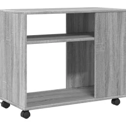 vidaXL Mesas-Mesa auxiliar con ruedas madera 70x35x60 cm