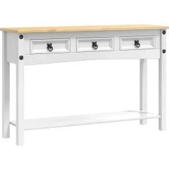 vidaXL Mesas-Mesa Auxiliar Corona 114 x 34,5 x 73 cm Madera de pino macizo