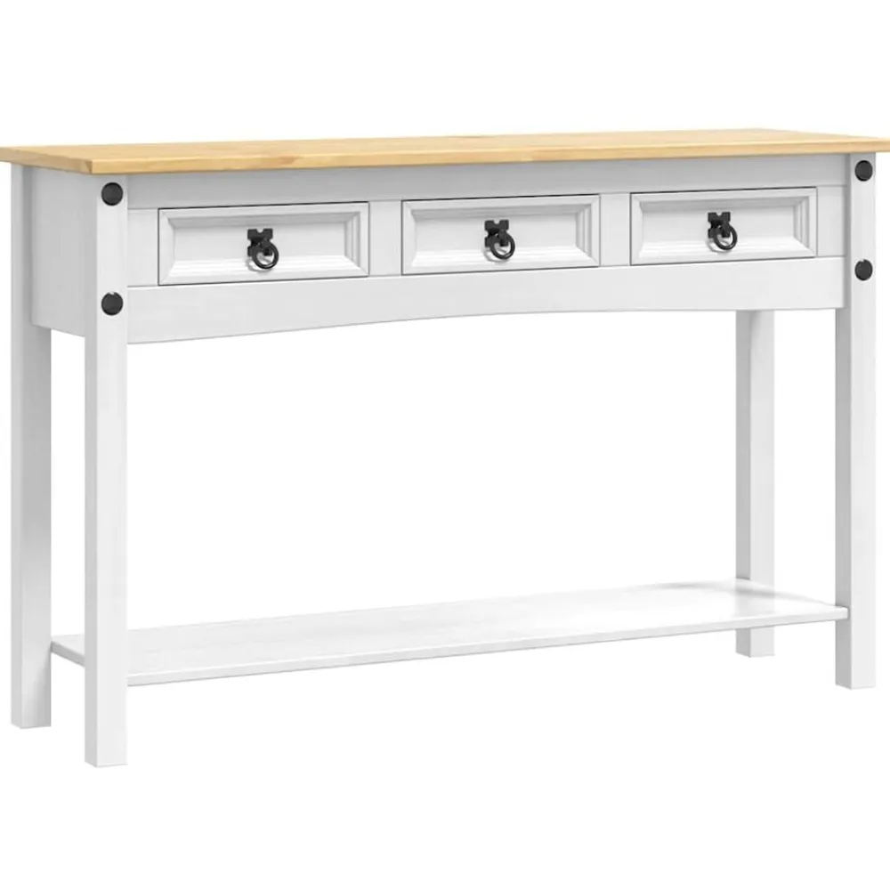 vidaXL Mesas-Mesa Auxiliar Corona 114 x 34,5 x 73 cm Madera de pino macizo