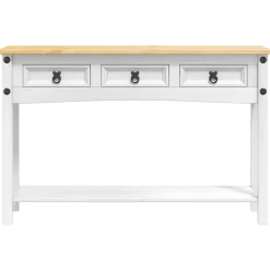 vidaXL Mesas-Mesa Auxiliar Corona 114 x 34,5 x 73 cm Madera de pino macizo