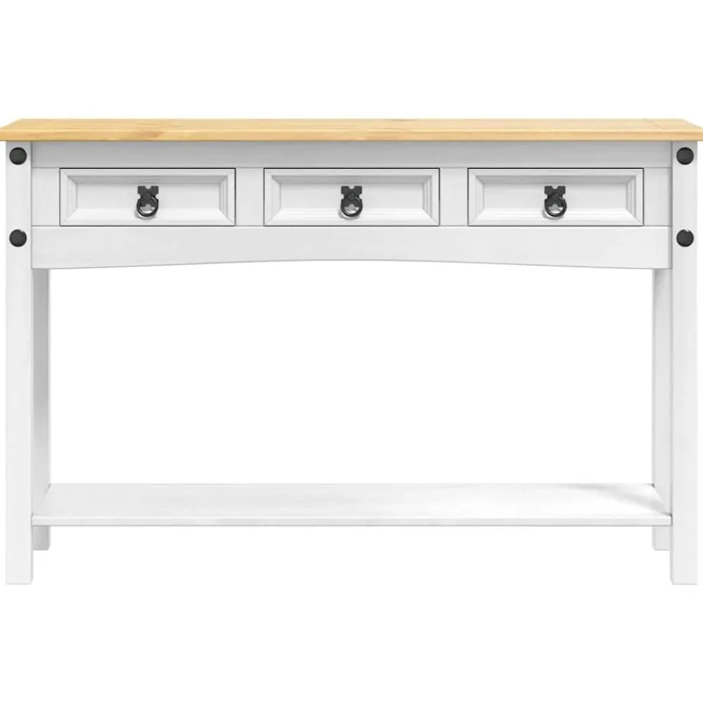 vidaXL Mesas-Mesa Auxiliar Corona 114 x 34,5 x 73 cm Madera de pino macizo