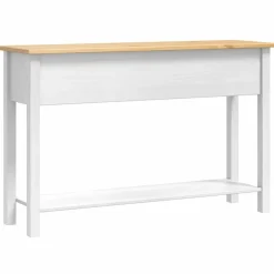 vidaXL Mesas-Mesa Auxiliar Corona 114 x 34,5 x 73 cm Madera de pino macizo
