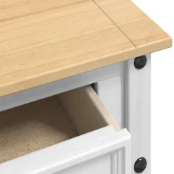 vidaXL Mesas-Mesa Auxiliar Corona 114 x 34,5 x 73 cm Madera de pino macizo