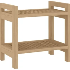 vidaXL Accesorios Para El Baño-Mesa auxiliar de baño madera maciza de teca 45x30x45 cm