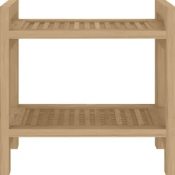 vidaXL Accesorios Para El Baño-Mesa auxiliar de baño madera maciza de teca 45x30x45 cm