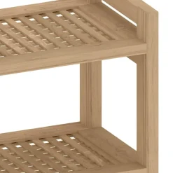 vidaXL Accesorios Para El Baño-Mesa auxiliar de baño madera maciza de teca 45x30x45 cm