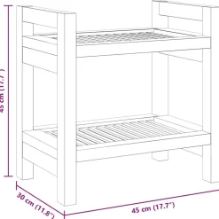 vidaXL Accesorios Para El Baño-Mesa auxiliar de baño madera maciza de teca 45x30x45 cm