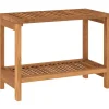 vidaXL Accesorios Para El Baño-Mesa auxiliar de baño madera maciza de teca 60x30x45 cm