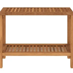 vidaXL Accesorios Para El Baño-Mesa auxiliar de baño madera maciza de teca 60x30x45 cm