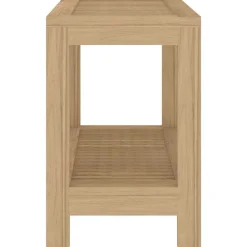 vidaXL Accesorios Para El Baño-Mesa auxiliar de baño madera maciza de teca 60x30x45 cm
