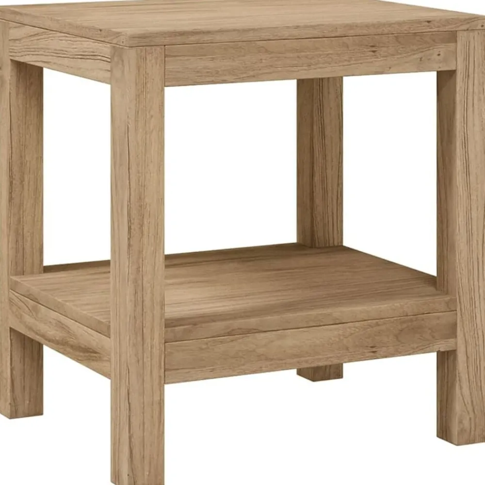 vidaXL Mesa auxiliar de baño madera maciza de teca 45x35x45 cm New