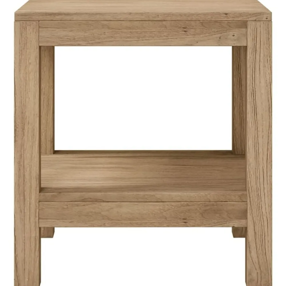 vidaXL Mesa auxiliar de baño madera maciza de teca 45x35x45 cm New