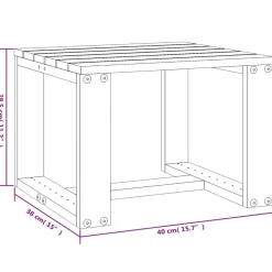 vidaXL Mesa auxiliar de jardín madera maciza de pino 40x38x28,5 cm Pino natural Sale