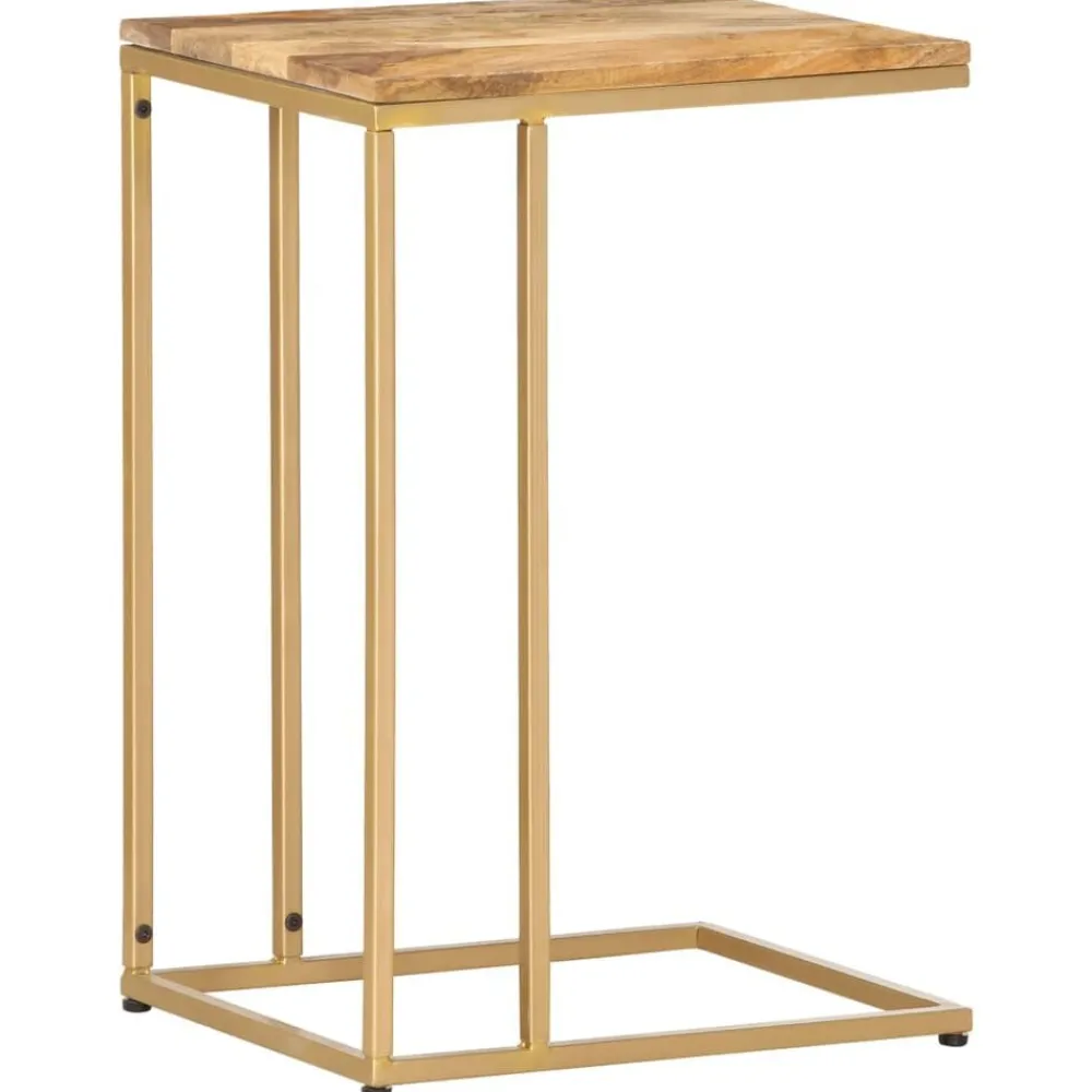 vidaXL Mesas-Mesa auxiliar de madera maciza de mango 35x45x65 cm