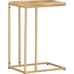 vidaXL Mesas-Mesa auxiliar de madera maciza de mango 35x45x65 cm