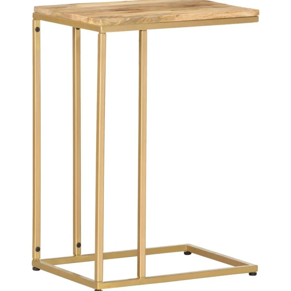 vidaXL Mesas-Mesa auxiliar de madera maciza de mango 35x45x65 cm
