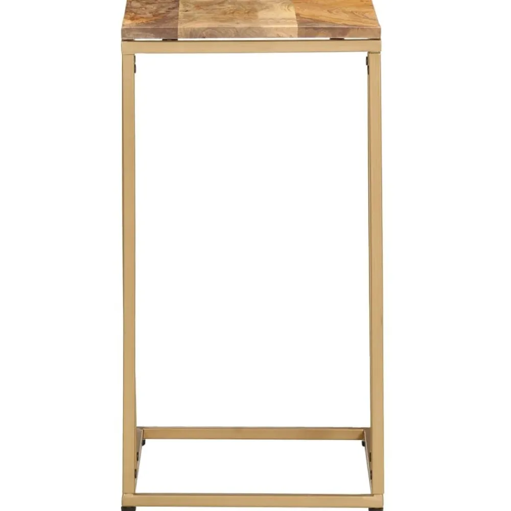 vidaXL Mesas-Mesa auxiliar de madera maciza de mango 35x45x65 cm