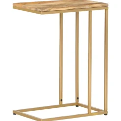 vidaXL Mesas-Mesa auxiliar de madera maciza de mango 35x45x65 cm