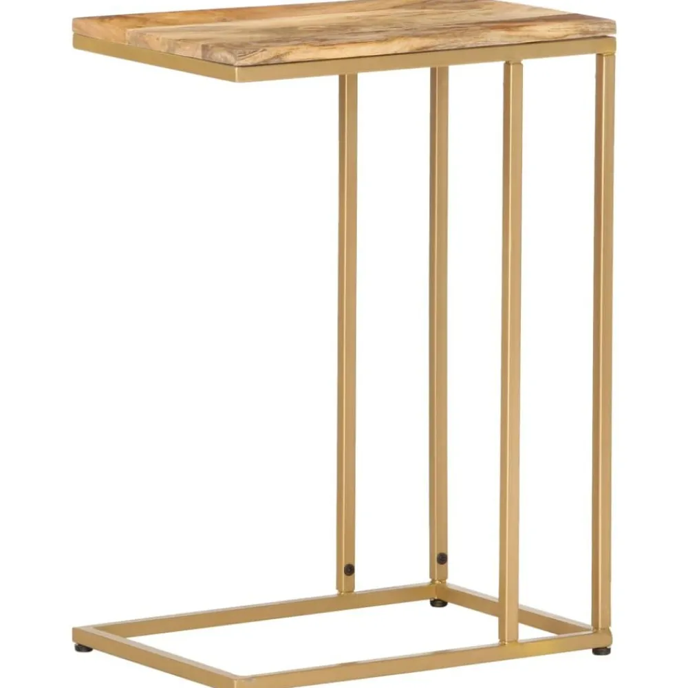 vidaXL Mesas-Mesa auxiliar de madera maciza de mango 35x45x65 cm