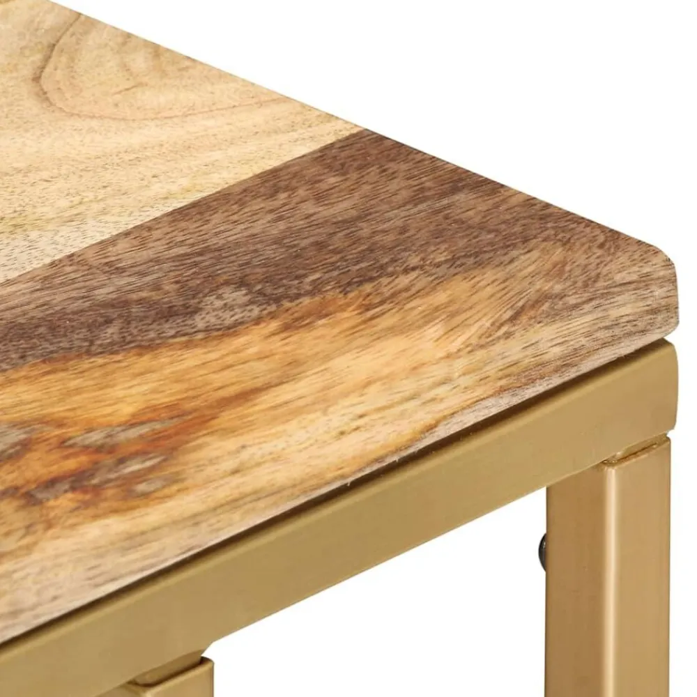 vidaXL Mesas-Mesa auxiliar de madera maciza de mango 35x45x65 cm