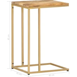 vidaXL Mesas-Mesa auxiliar de madera maciza de mango 35x45x65 cm