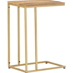 vidaXL Mesas-Mesa auxiliar de madera maciza de mango 35x45x65 cm