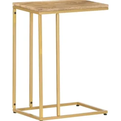 vidaXL Mesas-Mesa auxiliar de madera maciza de mango 35x45x65 cm