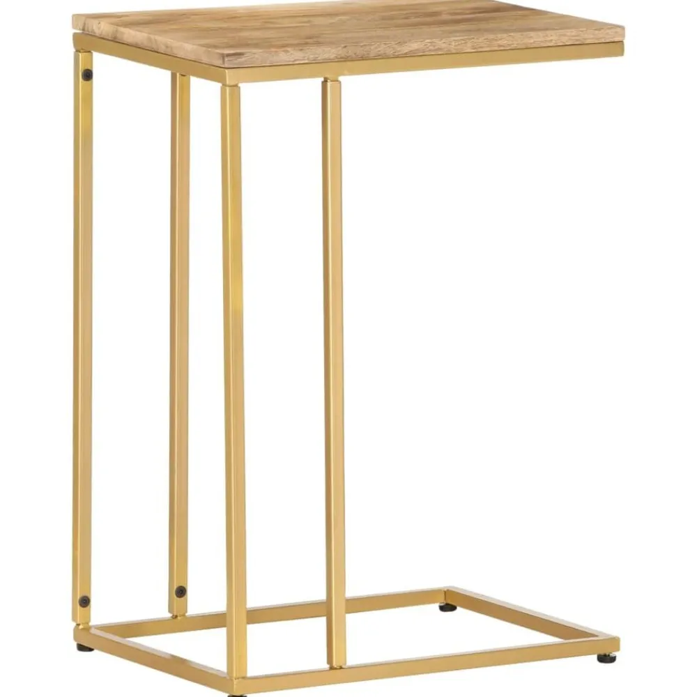 vidaXL Mesas-Mesa auxiliar de madera maciza de mango 35x45x65 cm