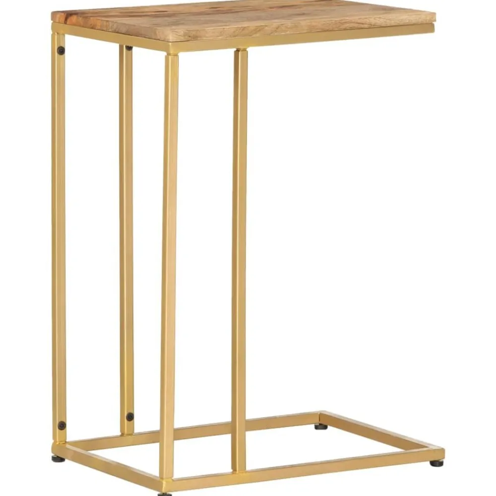 vidaXL Mesas-Mesa auxiliar de madera maciza de mango 35x45x65 cm