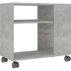 vidaXL Mesas-Mesa auxiliar de madera contrachapada gris hormigón 70x35x55 cm