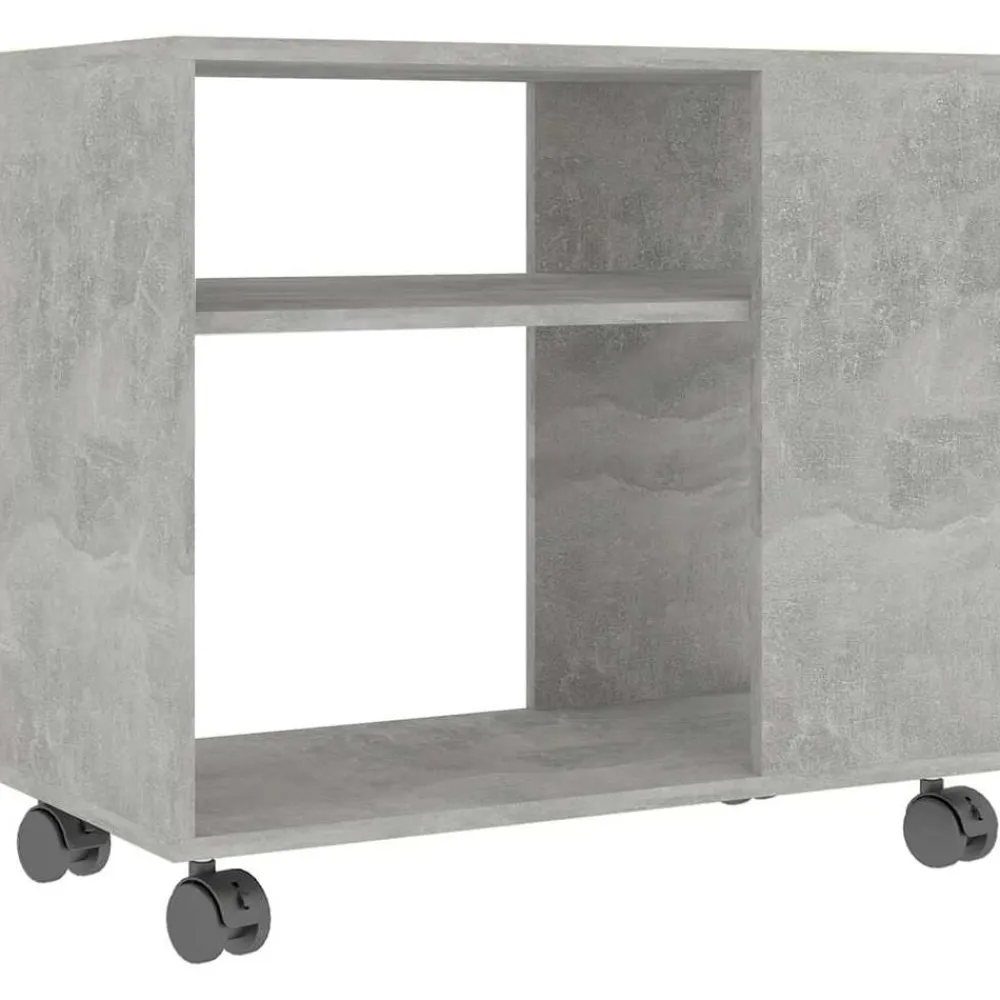 vidaXL Mesas-Mesa auxiliar de madera contrachapada gris hormigón 70x35x55 cm