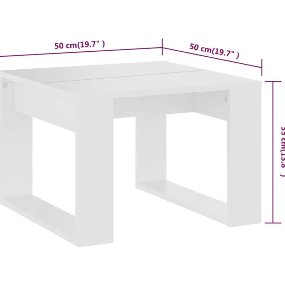 vidaXL Mesas-Mesa auxiliar de madera contrachapada 50x50x35 cm