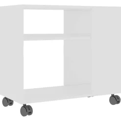 vidaXL Mesa auxiliar de madera contrachapada 70x35x55 cm Blanco Online