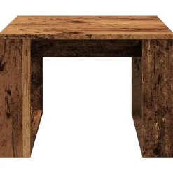 vidaXL Mesa auxiliar de madera de ingeniería envejecida 50x50x35 cm Madera antigua