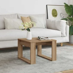 vidaXL Mesa auxiliar de madera de ingeniería 50x50x35 cm Roble artisan Online