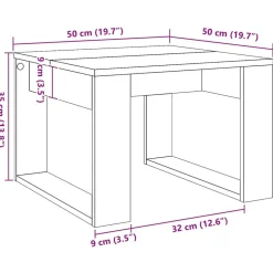 vidaXL Mesa auxiliar de madera de ingeniería 50x50x35 cm Roble artisan Online