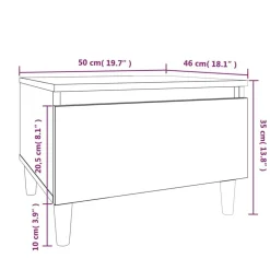 vidaXL Mesa auxiliar de madera contrachapada blanco brillo 50x46x35 cm Blanco brillante Sale