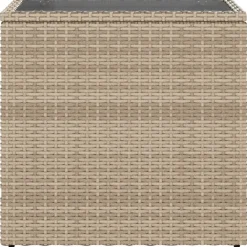 vidaXL Mesa auxiliar jardín tapa vidrio ratán PE 58x27,5x55 cm Beige Hot