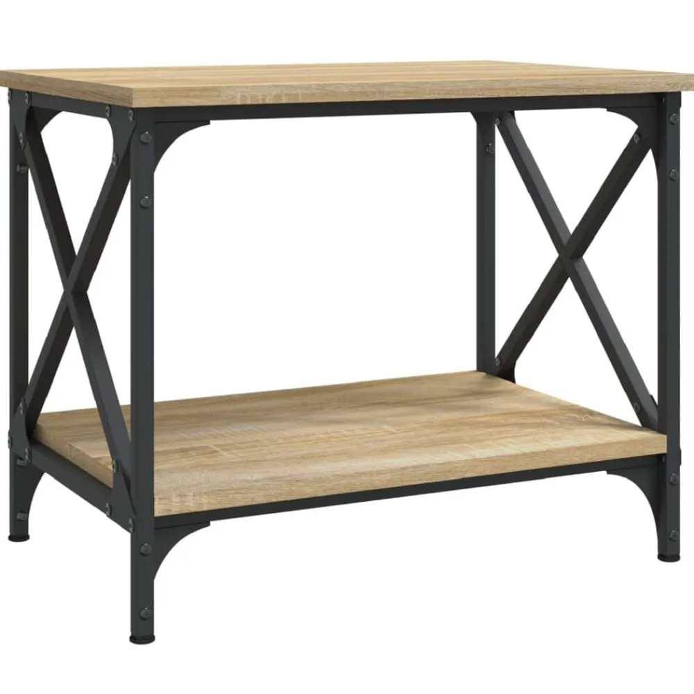 vidaXL Mesa auxiliar madera contrachapada 55x38x45 cm Roble Sonoma Clearance
