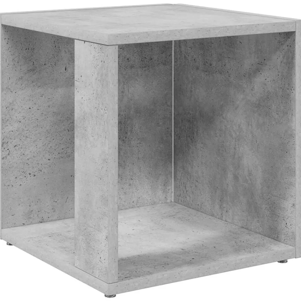 vidaXL Armarios Y Almacenamiento-Mesa auxiliar madera contrachapada gris hormigón 33x33x34,5 cm