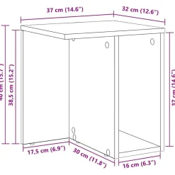 vidaXL Mesas-Mesa Auxiliar Madera vieja 37 x 32 x 40 cm Madera de ingeniería