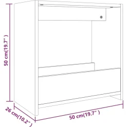 vidaXL Mesas-Mesa auxiliar madera contrachapada roble marrón 50x26x50 cm